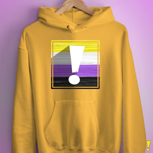 Nonbinary Pride Flag Exclamation Point Hoodie